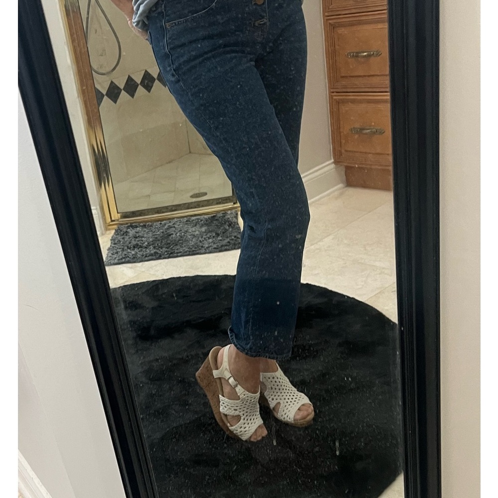 JCrew buttonfly Jean Capri crop jeans midrise flare crop 26 waist - Picture 3 of 6